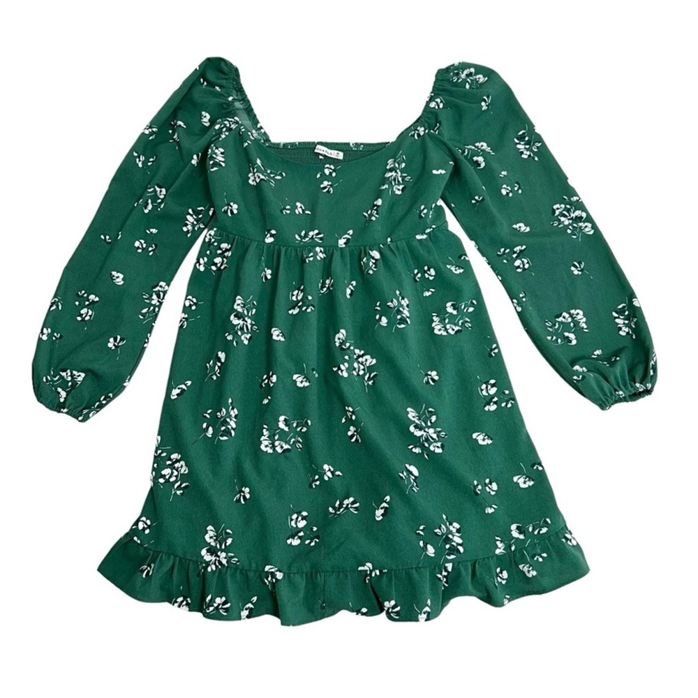 Abercrombie & Fitch Green Floral Babydoll Dress XL